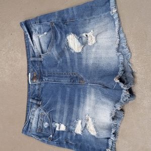 Tokyo Darling Blue Jean Distressed Shorts